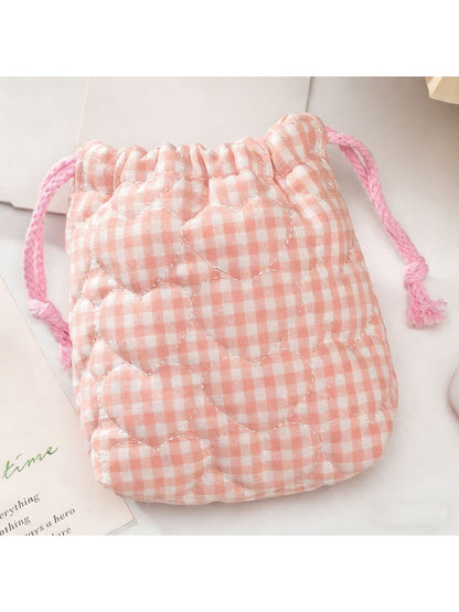 Cosbai - Quilted Drawstring Storage Pouch Bag