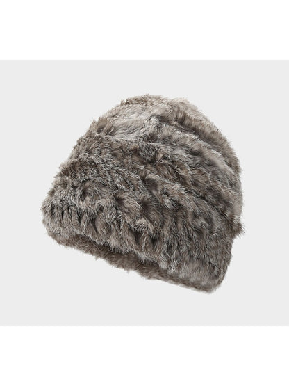 Haila - Soft Plush Full Head Coverage Knitted Bucket Hat