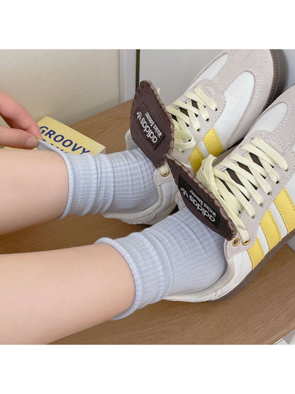Rufia Rolled Edge Stripe Mid Calf Socks color options