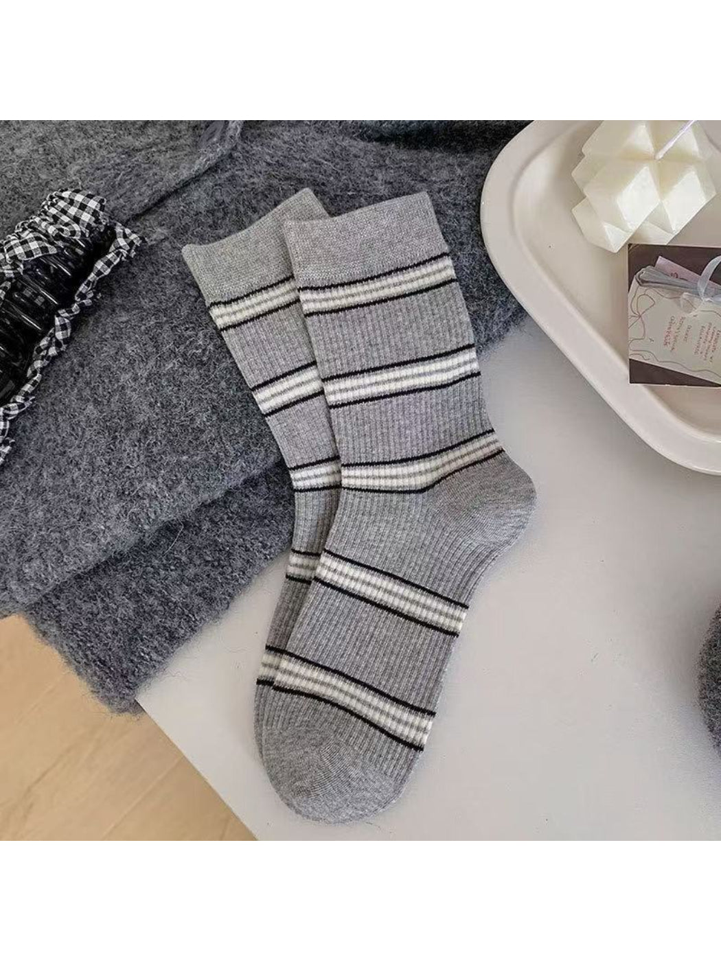 Rufia - Classic Stripe Ribbed Crew Socks product image 6