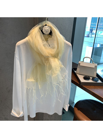 Scarvii - Minimal Fringe Trim Fashion Scarf