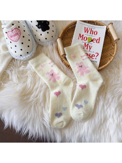 Rufia - Cute Pattern Knit Crew Socks