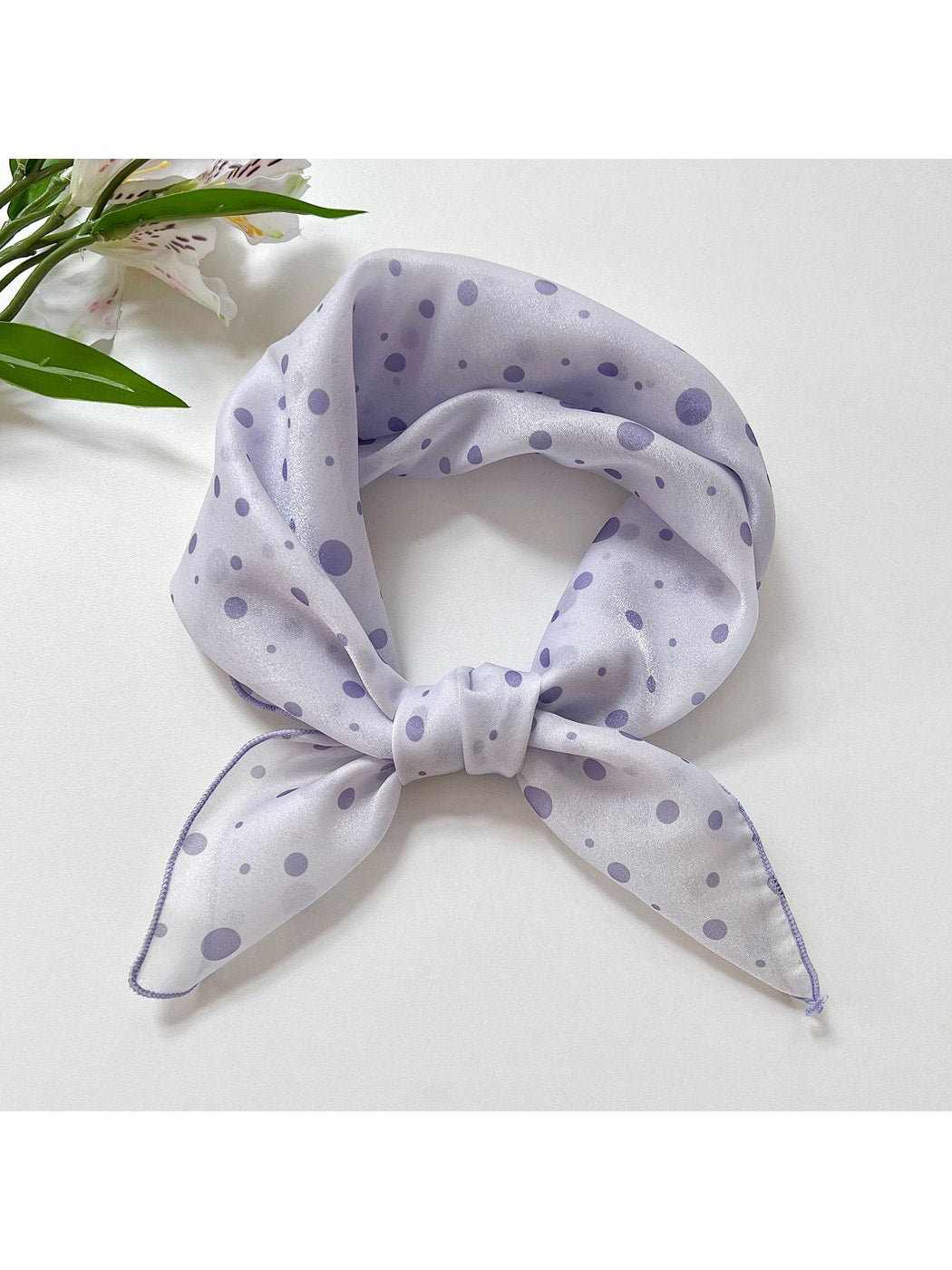 Scarvii - Sweet Polka Dot Printed Square Scarf