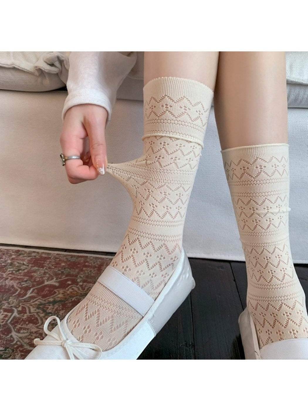 Rufia - Elegant Style Sheer Mesh Socks