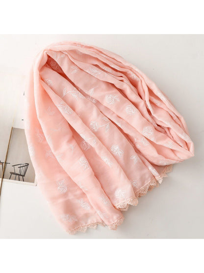 Scarvii – Soft Rose Pattern Light Layer Scarf