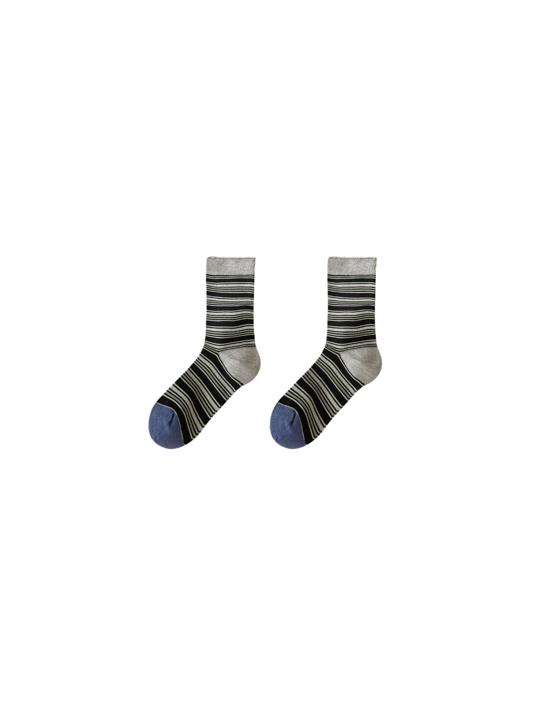 Rufia - Striped Ribbed Cuff Crew Socks