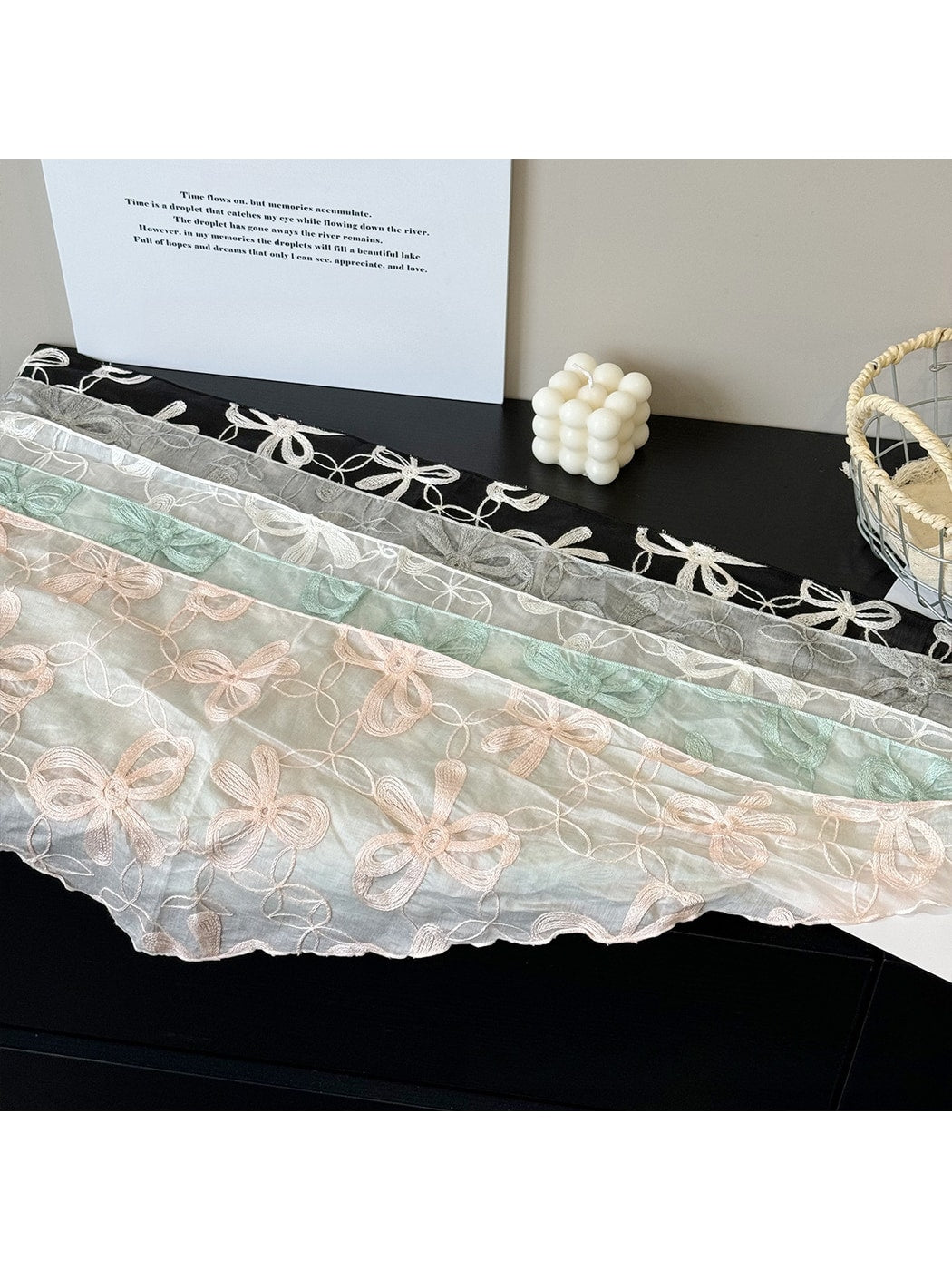 Scarvii - Bow Embroidered Fashion Triangle Bandana