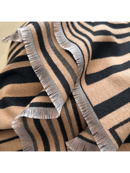 Scarvii – Striped Geometric Winter Scarf & Shawl