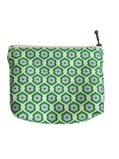 Cosbai - Floral Print Pouch Bag with Zipper - Practical & Lovely