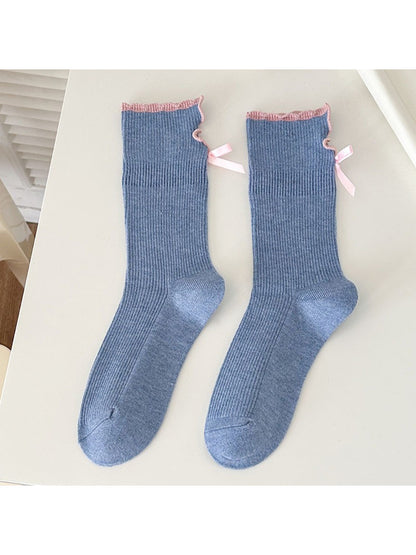 Rufia - Ribbed Bow Detail Crew Socks product image 8