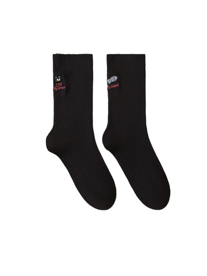 Rufia - Geometric Knit Ribbed-Cuff Crew Socks