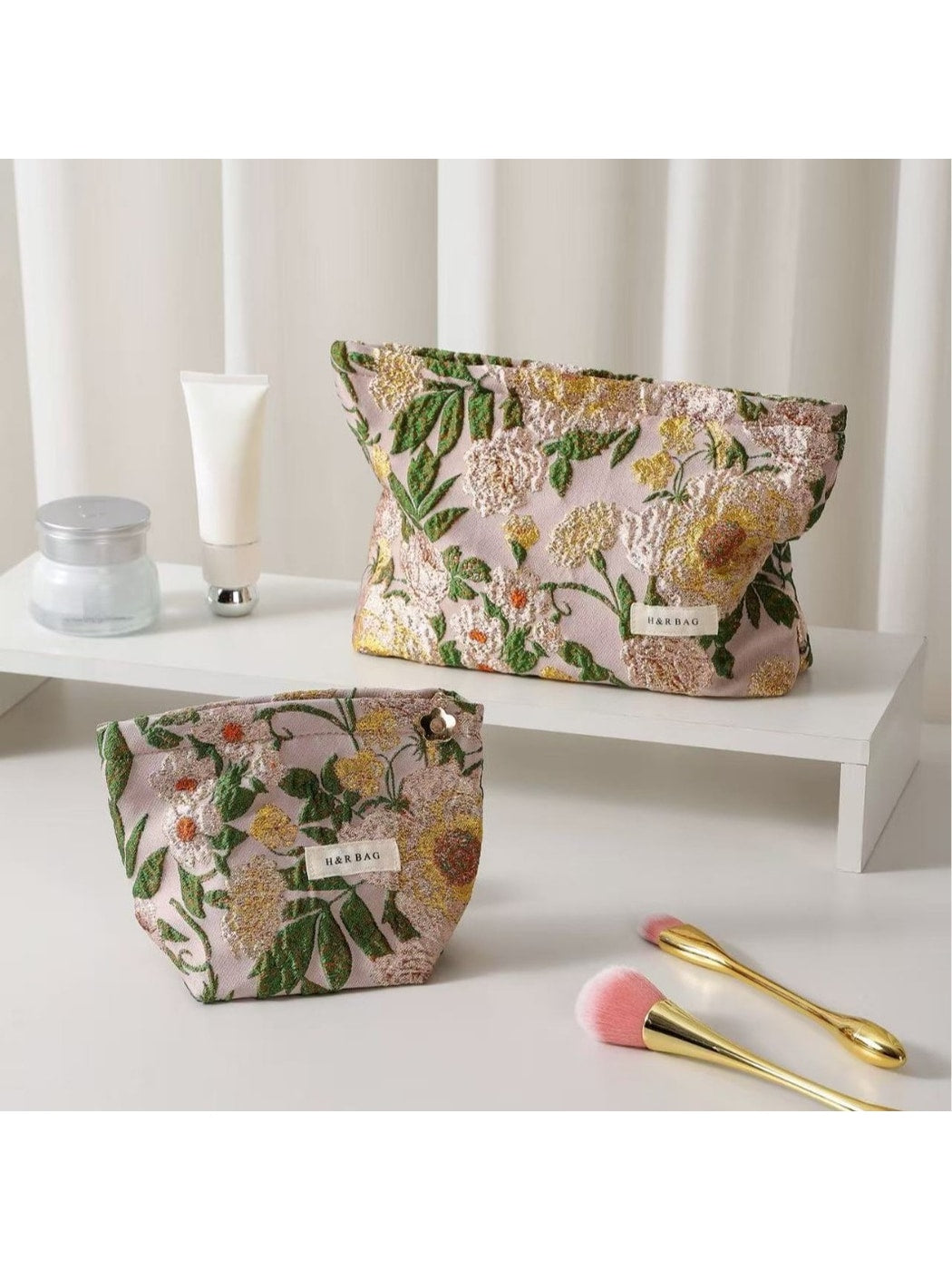 Cosbai - Women's Floral Makeup Storage Pouch Bag