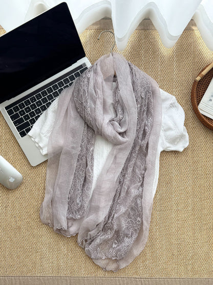 Scarvii - Lace Mesh Long Scarf