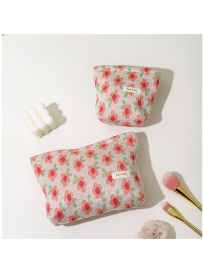 Cosbai - Floral Print Travel Makeup Organizer Bag