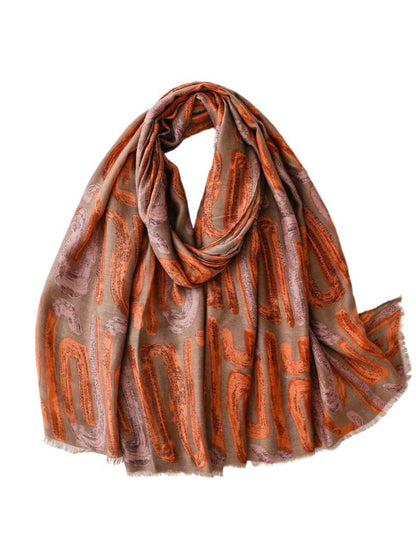 Scarvii - Abstract Brushstroke Pattern Scarf