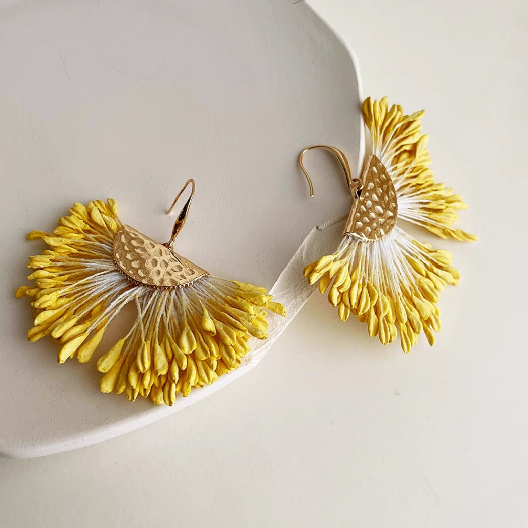 Earwish - Yellow Wheat Earrings - Bright & Vibrant