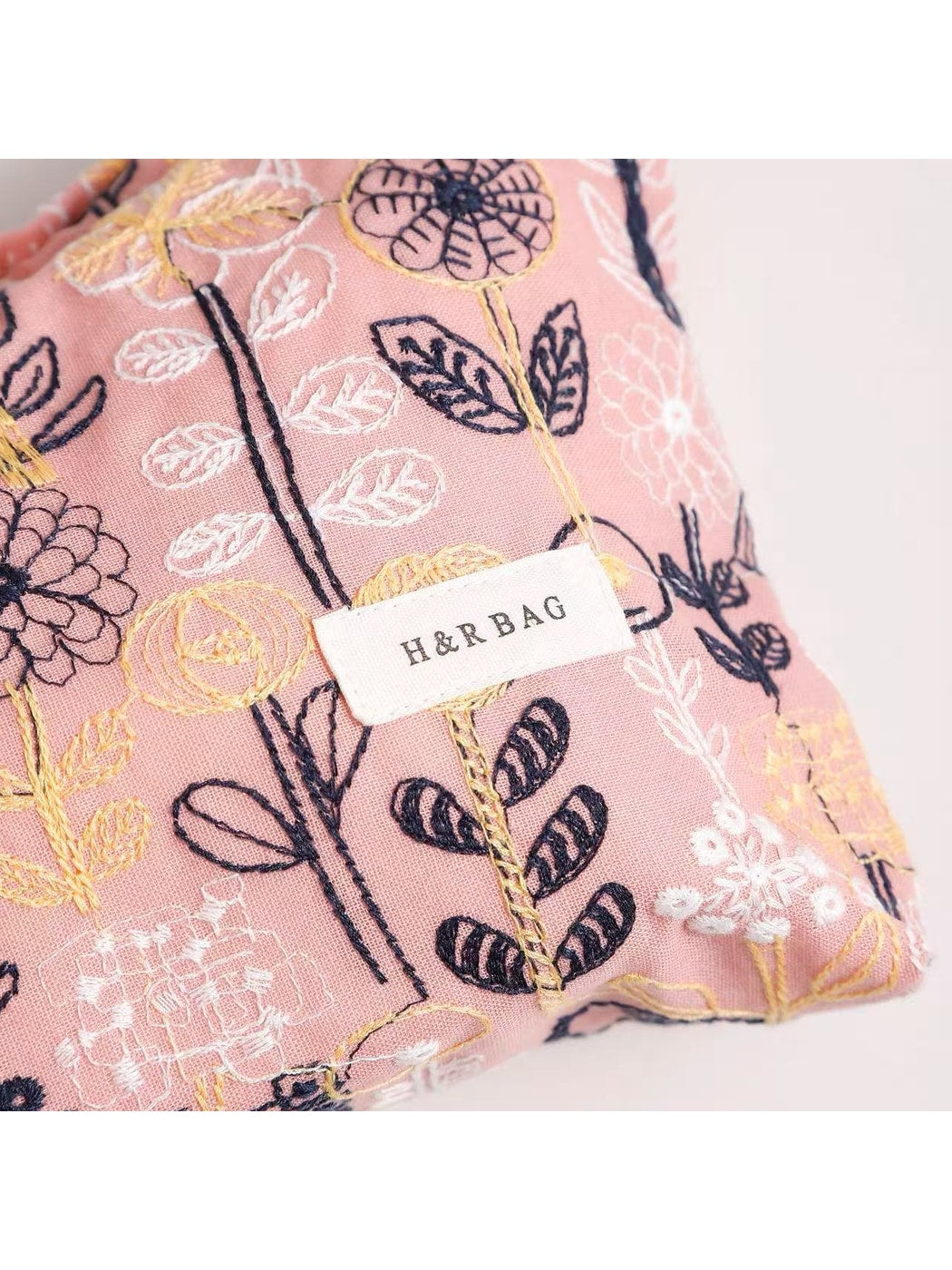 Cosbai - Floral Embroidered Zippered Makeup Bag