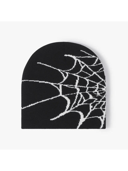 Haila - Spiderweb Graphic Brimless Knit Beanie