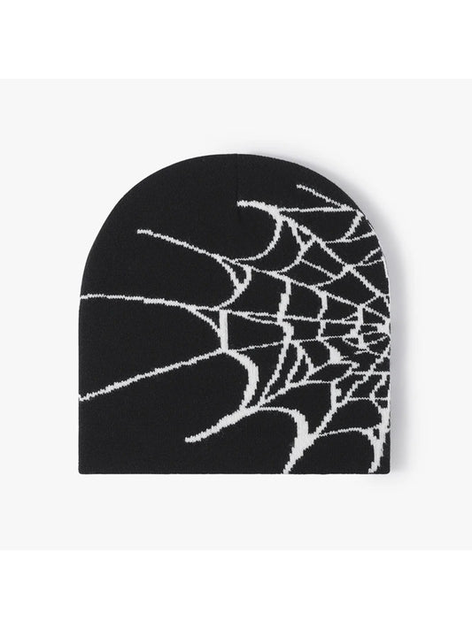 Haila - Spiderweb Graphic Brimless Knit Beanie