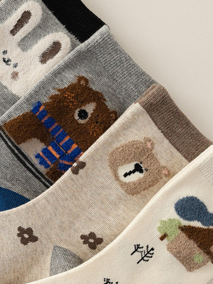 Rufia - Cute Winter Socks with Cartoon Animal Patterns
