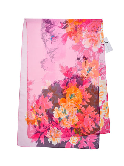Scarvii - Vibrant Peony Print Scarf - Light & Feminine