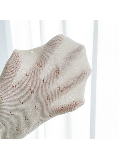 Rufia - Lace Trim Bow Detail Solid Color Crew Socks