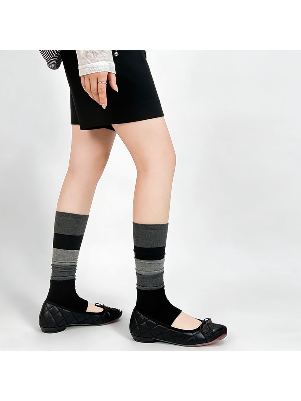 Rufia - Colorblock Knit Crew Socks