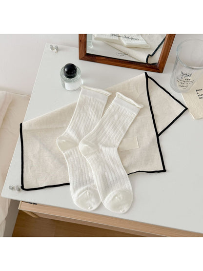 Rufia - Classic Ruffle Pattern Crew Socks
