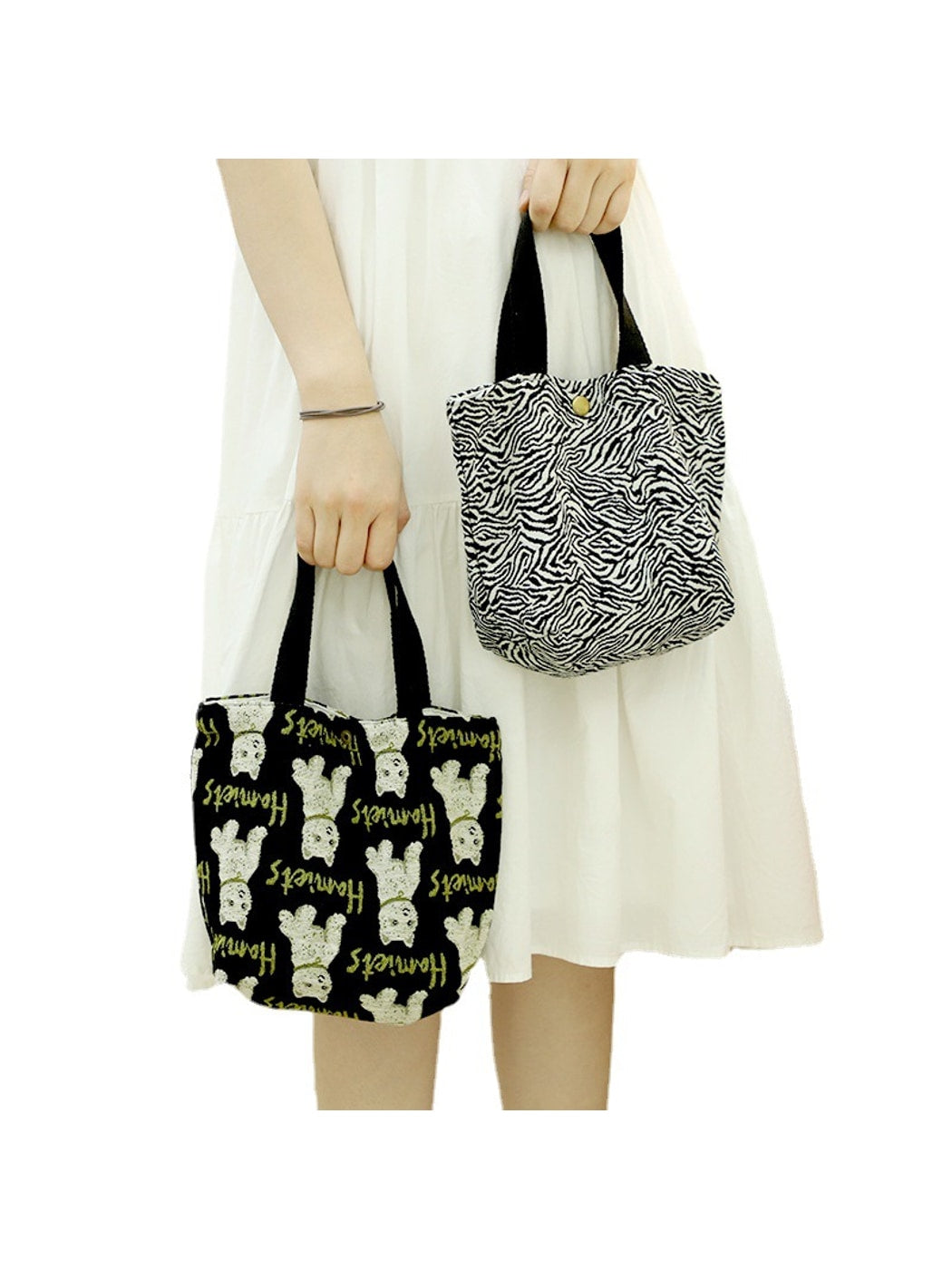 Cosbai - Simple Print Hand Carry Lunch Bag