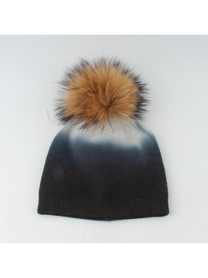 Haila - Winter Round Top Brimless Knit Beanie