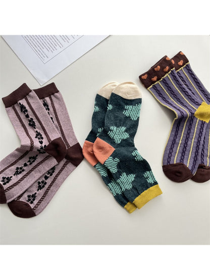 Rufia - Mixed Motif Crew Socks