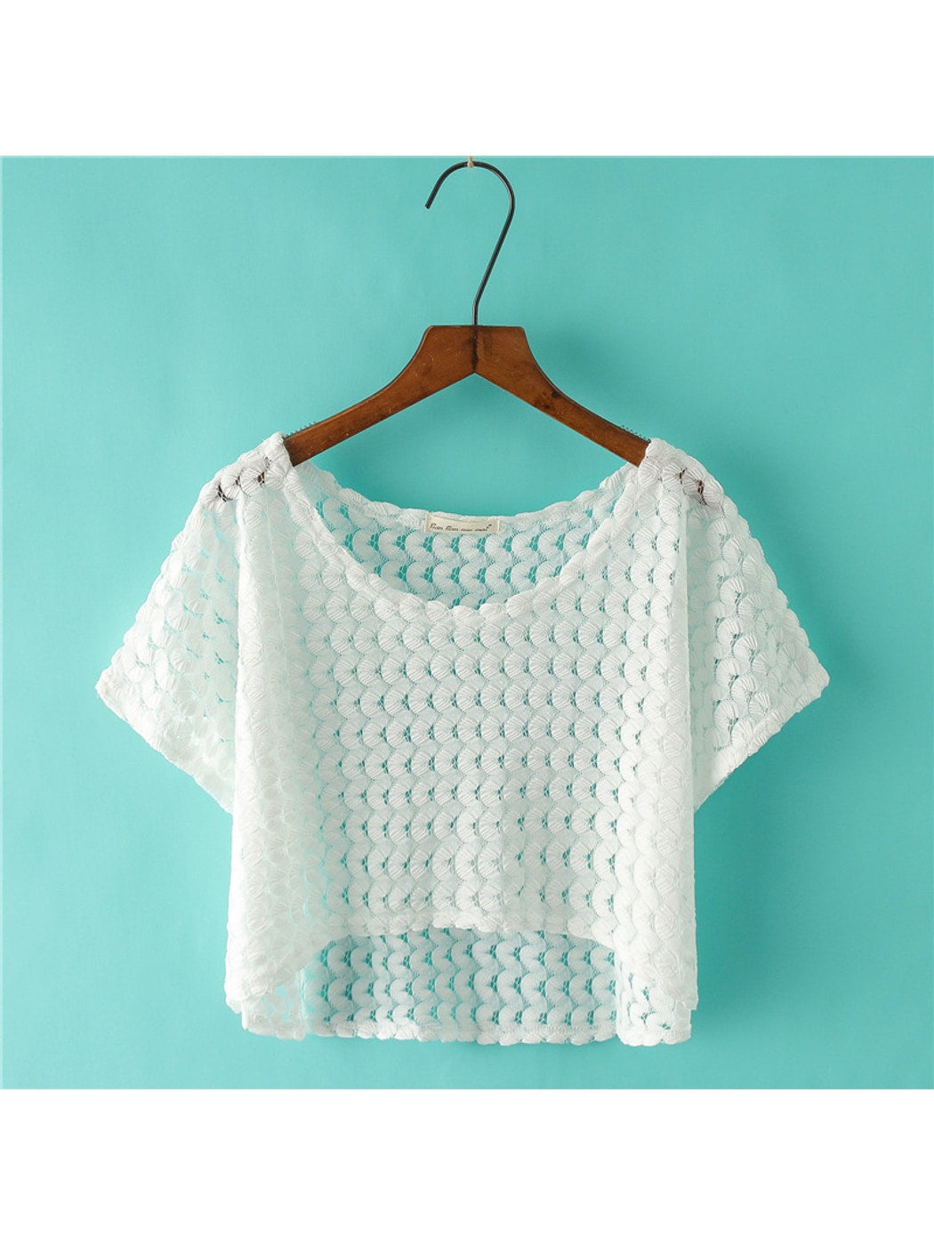 Crosa - White Loose Fit Short Beach Cover Up