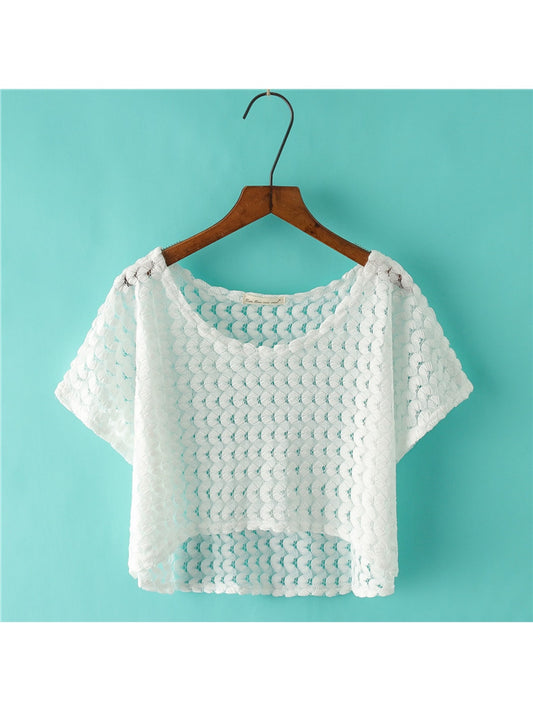Crosa - White Loose Fit Short Beach Cover Up
