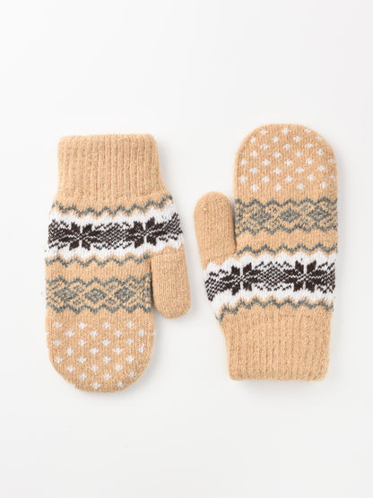 Gloving - Unisex Warm Snowflake Knit Mittens
