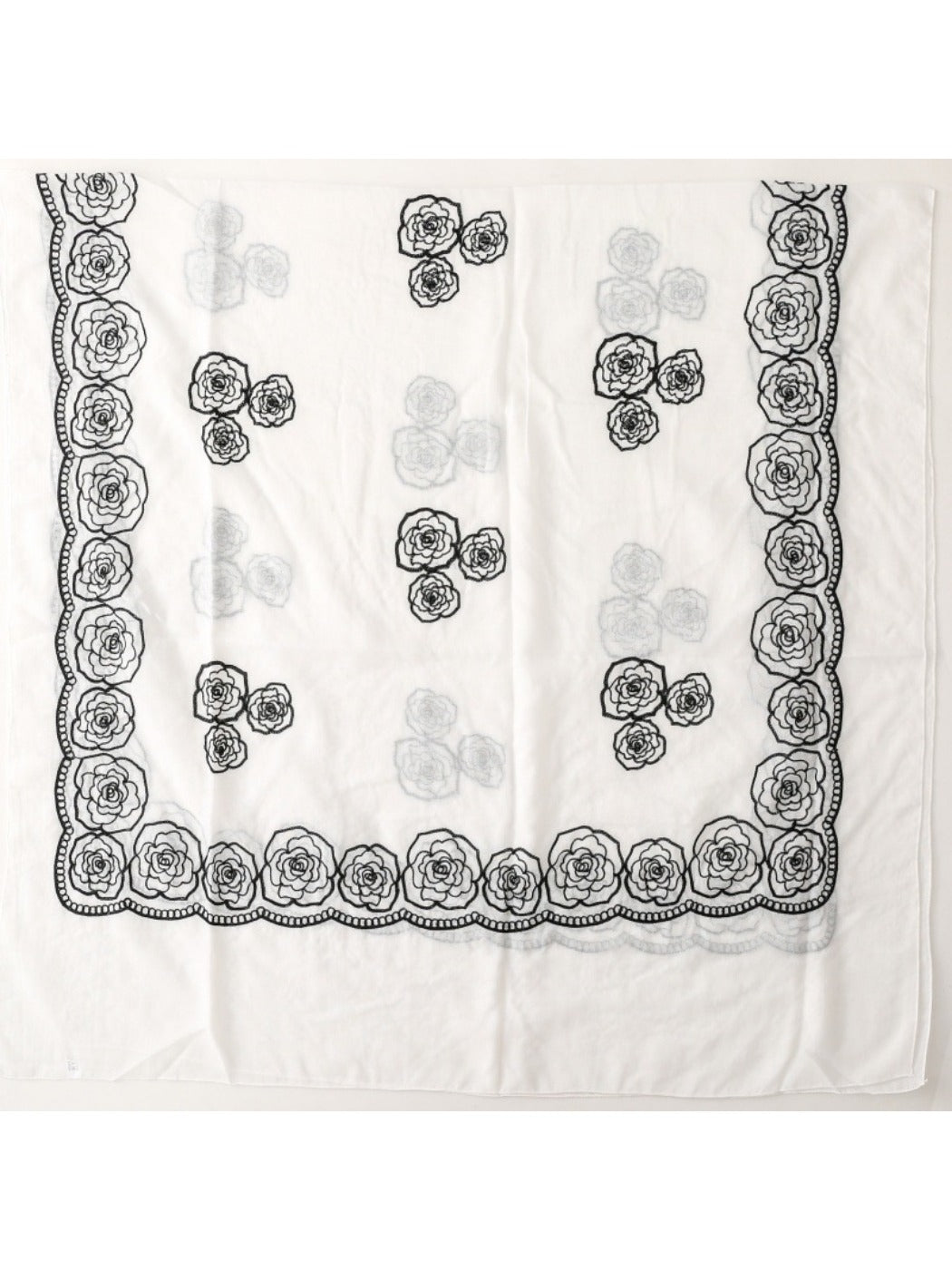 Scarvii - Elegant Scarf & Shawl with Rose Embroidered