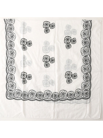 Scarvii - Elegant Scarf & Shawl with Rose Embroidered