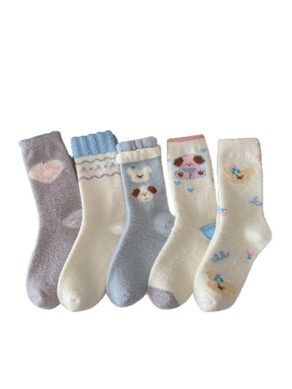 Rufia - Soft Animal Print Fuzzy Socks