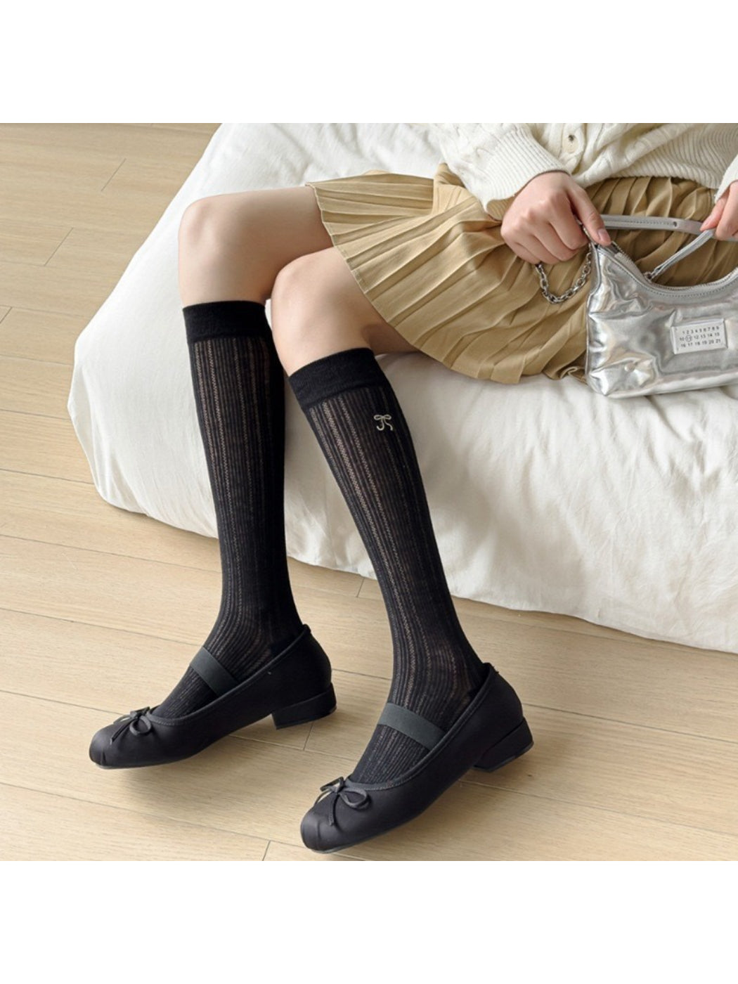 Rufia - Sheer Ribbed Knee-High Socks product image 2