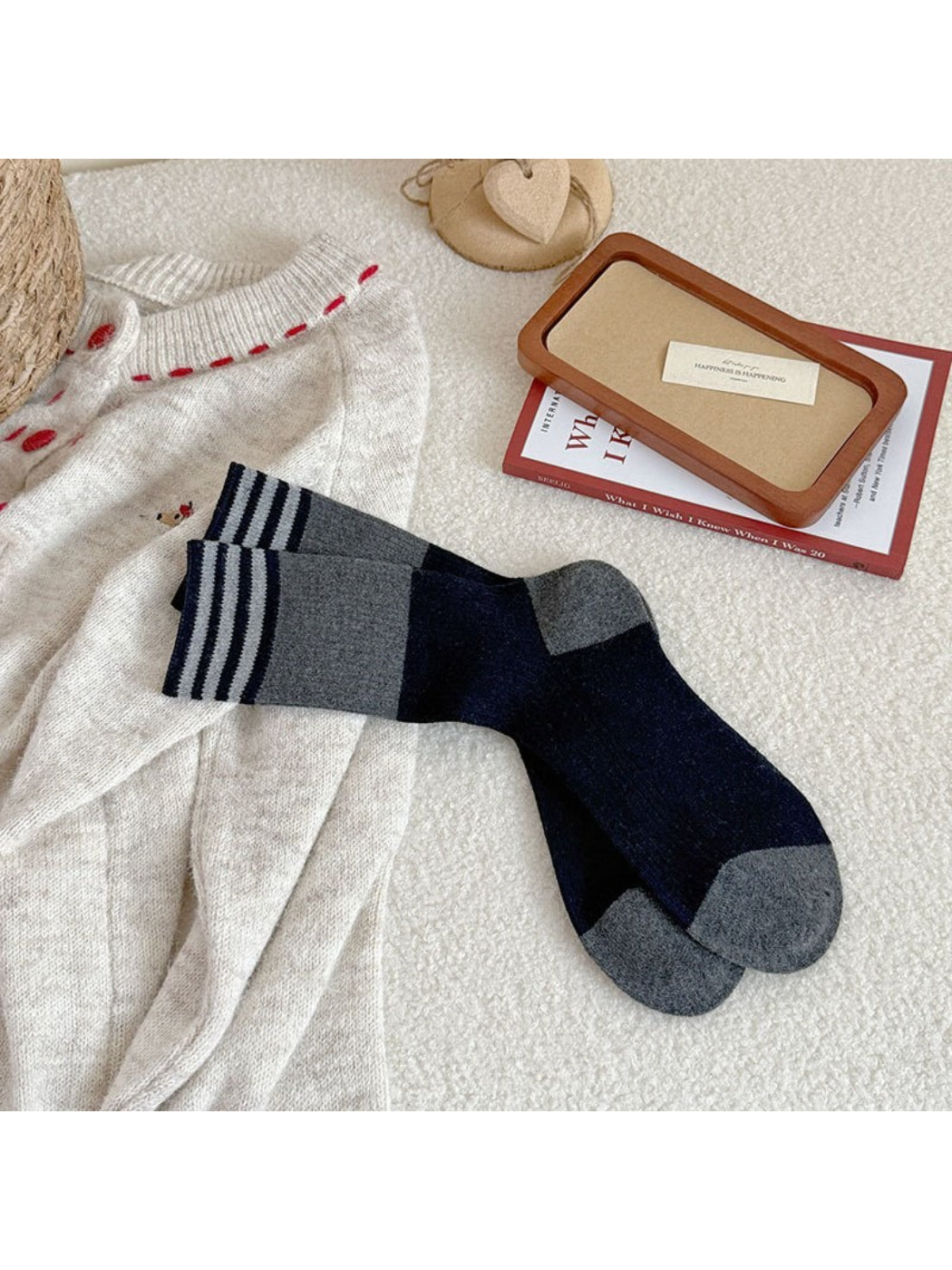 Rufia - Colorblock Stripe Knit Crew Socks