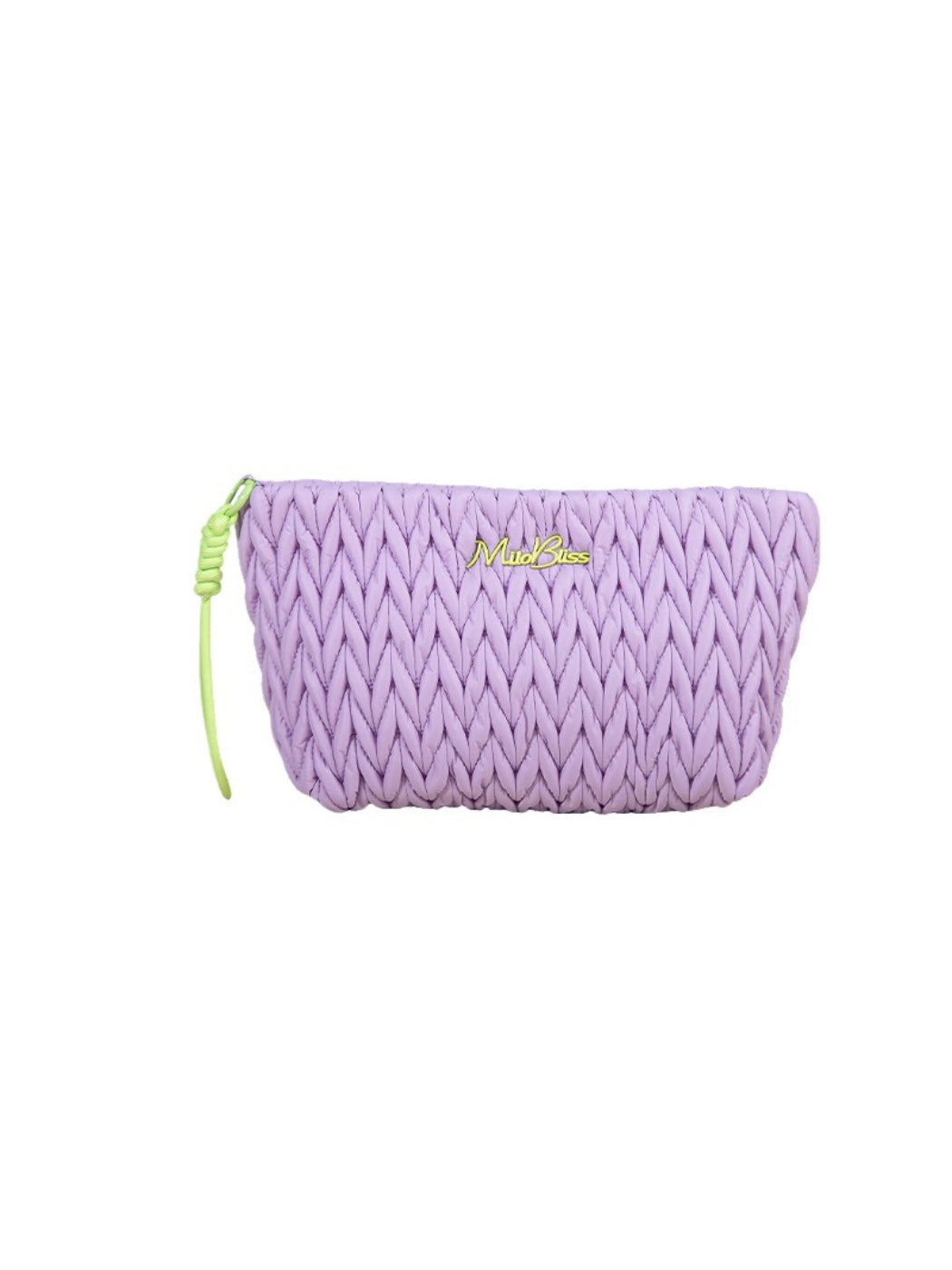 Cosbai - Shiny Quilted Cosmetic Pouch with Wristlet Strap detail view 5