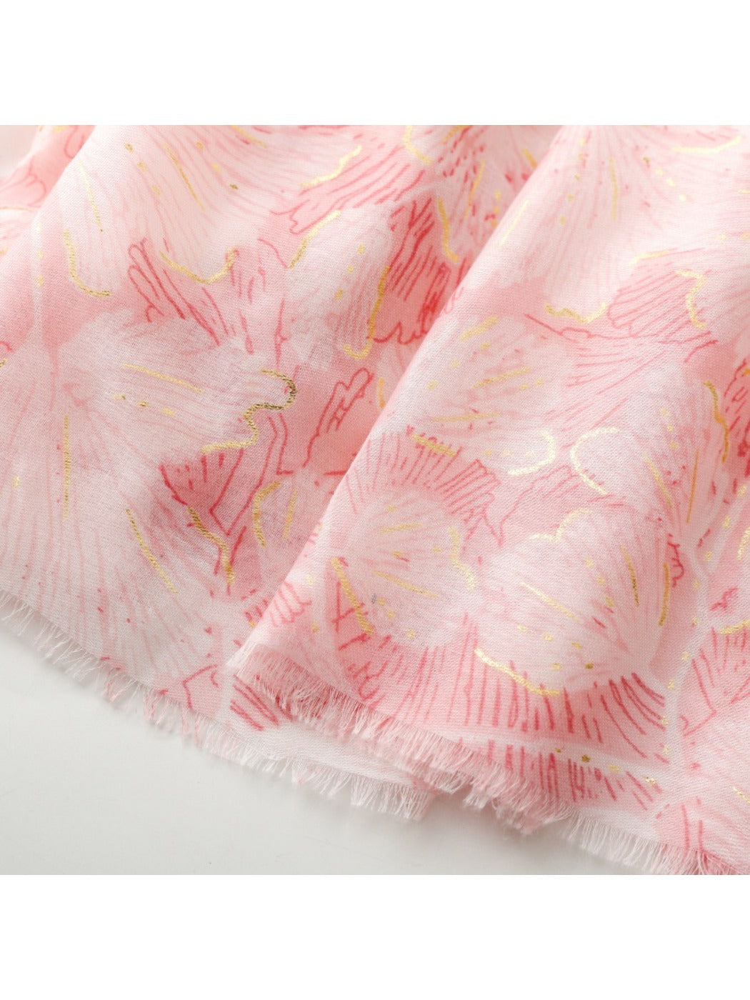Scarvii - Gold Foil Scarf & Shawl with Floral Print