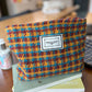 Cosbai - Houndstooth Canvas Cosmetic Bag
