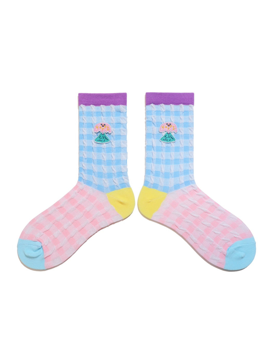 Rufia - Bow & Patchwork Lace Trim Ankle Socks
