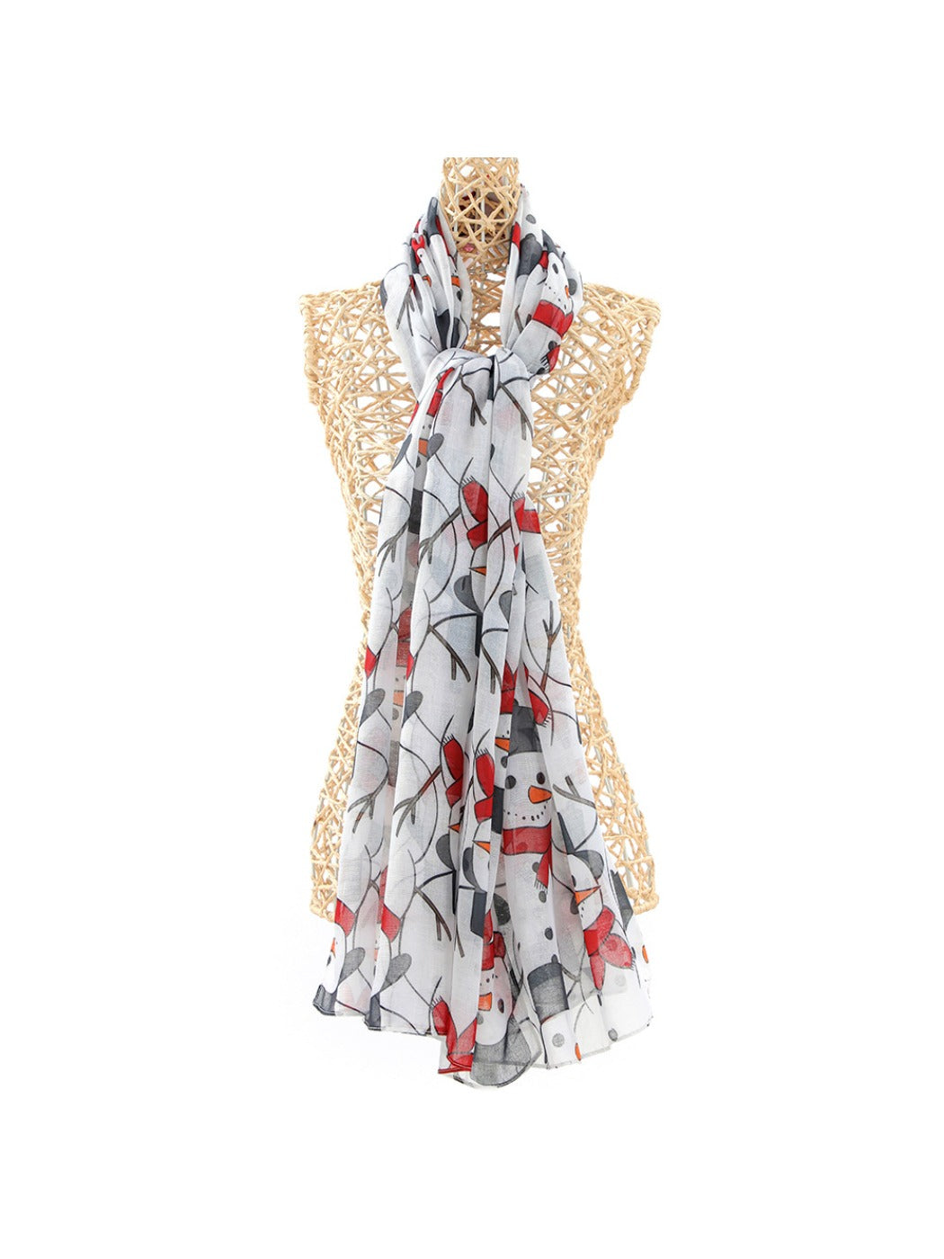 Scarvii - Scarf with Christmas Snowman Print