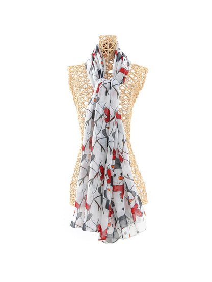 Scarvii - Scarf with Christmas Snowman Print