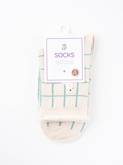 Rufia - Floral Lace Trim Mid-Calf Socks