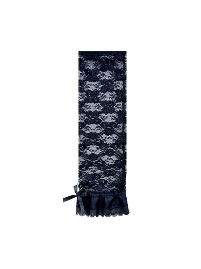 Cozyra - Heart Pattern Sheer Lace Leg Warmers