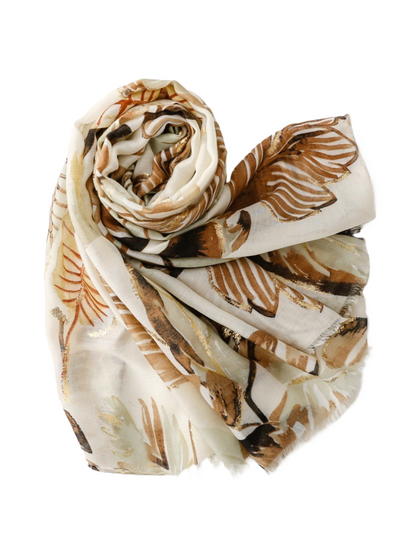 Scarvii - Tropical Leaf Foil Wrap Scarf
