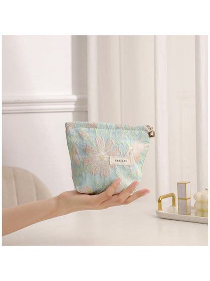 Cosbai - Jacquard Floral Cosmetic Bag