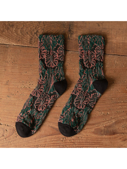 Rufia Textured Bloom Pattern Crew Socks product image 5